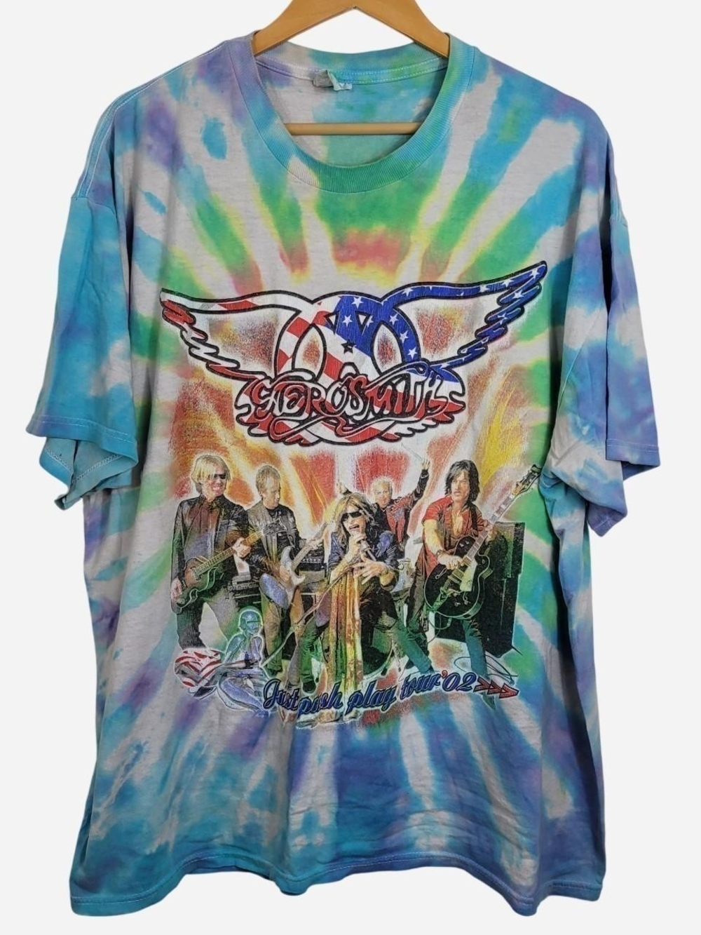2002 Aerosmith Just Push Play Kid Rock Run DMC Concert Tour Tshirt